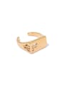 thumb Brass Hollow Geometric Minimalist Band Ring 0
