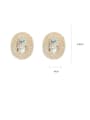 thumb Alloy Cubic Zirconia Round Statement Cluster Earring 3