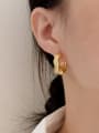 thumb Brass Smooth Geometric Trend Stud Earring 1