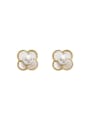 thumb Copper Imitation Pearl Flower Minimalist Stud Trend Korean Fashion Earring 0