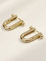 thumb Brass Hollow Geometric Minimalist Huggie Trend Korean Fashion Earring 4