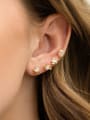 thumb Brass Cubic Zirconia Pentagram Cute Stud Earring 3