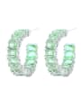 thumb Brass Cubic Zirconia Geometric Luxury Cluster Earring 4