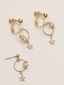 thumb Brass Cubic Zirconia Star Vintage Drop Trend Korean Fashion Earring 0