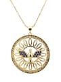 thumb Brass cubic zirconia ethical hollow round Pendant Necklace 0