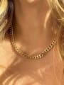 thumb Stainless steel Geometric Vintage Hollow  Geometric  Chain Necklace 1