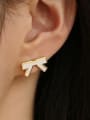 thumb Titanium Steel Shell Bowknot Minimalist Stud Earring 1