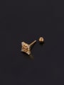 thumb Brass With Cubic Zirconia White Star Minimalist Stud Earring 4