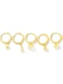 thumb Brass Cubic Zirconia Letter Minimalist Huggie Earring 4