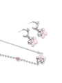 thumb Brass Cubic Zirconia Enamel Cute Flower  Earring and Necklace Set 3