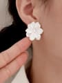 thumb Brass Acrylic Flower Minimalist Stud Earring 1
