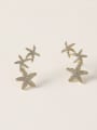 thumb Brass Cubic Zirconia Star Dainty Stud Trend Korean Fashion Earring 0