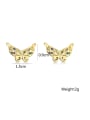 thumb Brass Cubic Zirconia Enamel Butterfly Bohemia Stud Earring 1