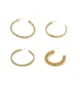 thumb Brass  Geometric Vintage  C shape Hoop Earring 0