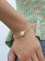 thumb Brass Freshwater Pearl Flower Minimalist Bracelet 1