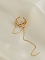 thumb Brass Tassel Vintage Simple geometric multi-layer line tassel ear bone clip  Single Earring 0