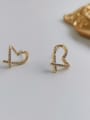 thumb Copper Cubic Zirconia Heart Minimalist Stud Trend Korean Fashion Earring 3
