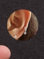 thumb Brass Cubic Zirconia Flower Hip Hop Huggie Earring(Single) 1