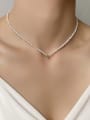 thumb Brass Imitation Pearl Round Vintage Necklace 1
