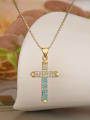 thumb Brass Cubic Zirconia Cross Dainty Regligious Necklace 1
