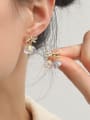thumb Brass Cubic Zirconia Bell Minimalist Stud Earring 2