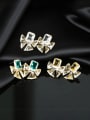 thumb Brass Cubic Zirconia Bowknot Luxury Cluster Earring 0