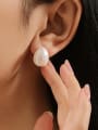thumb Brass Freshwater Pearl Water Drop Minimalist Stud Earring 1