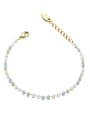 thumb Brass Glass beads Minimalist Geometric Bracelet and Necklace Set 4