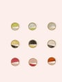 thumb Alloy Enamel  Cute Round Contrasting Color  Stud Earring 0