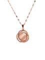 thumb Copper Cubic Zirconia Flower Trend Rotating  Pendant Necklace(Rotating Pendant) 4