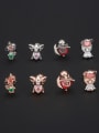 thumb Brass Cubic Zirconia Animal Cute Stud Earring(Single-Only One) 2