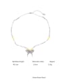 thumb Brass Imitation Pearl Butterfly Vintage Beaded Necklace 3