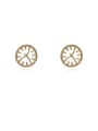thumb Copper Cubic Zirconia Round Minimalist Stud Trend Korean Fashion Earring 0