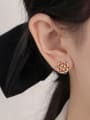 thumb Brass Enamel Geometric Ethnic Stud Earring 1