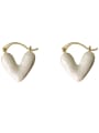 thumb Brass Enamel Heart Minimalist Huggie Earring 3