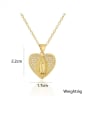 thumb Brass Cubic Zirconia Heart Vintage Regligious Necklace 3