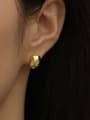 thumb Brass Concave Convex Smooth Geometric Minimalist Stud Earring 1
