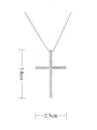 thumb Brass Cubic Zirconia Cross Minimalist Regligious Necklace 3