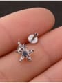 thumb Brass with Cubic Zirconia White Cross Stud Earring 4