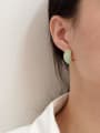 thumb Brass Resin Geometric Trend Stud Earring 1