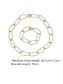 thumb Brass  Hollow Geometric Chain Minimalist Necklace 3