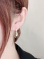 thumb Brass Cubic Zirconia Trend  Letter Set Stud Earring 1
