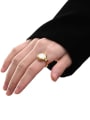 thumb Brass Shell Round Vintage Band Ring 1