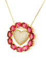 thumb Brass Cubic Zirconia Heart Luxury Necklace 1