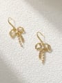 thumb Brass Cubic Zirconia Bowknot Minimalist Hook Earring 2