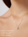 thumb Stainless steel Cubic Zirconia Letter Minimalist Necklace 2