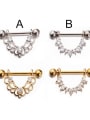 thumb Brass  With Cubic Zirconia White Minimalist Stud Earring 1