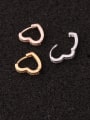 thumb Brass with Cubic Zirconia White Heart Minimalist Hoop Earring 4