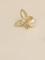 thumb Copper Imitation Pearl Butterfly Minimalist Stud Trend Korean Fashion Earring 2