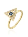 thumb Brass Cubic Zirconia Triangle Vintage Band Ring 0